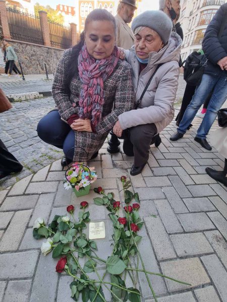 Церемонія закладення каменю спотикання Якову Винокуру, близькі Якова Винокура