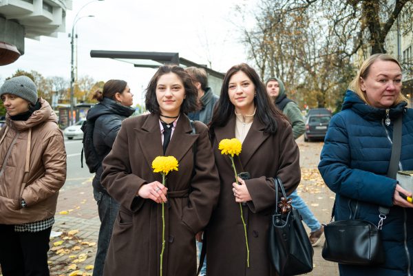 The unveiling ceremony of the Stumbling Stone in honour of Serafima Kozachynska