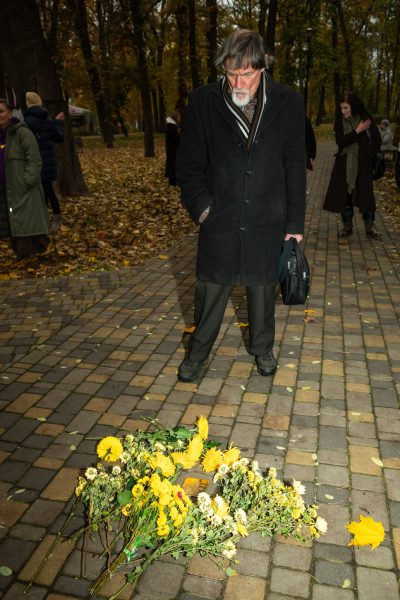 The unveiling ceremony of the Stumbling Stone in honour of Mariia Rozhnovska