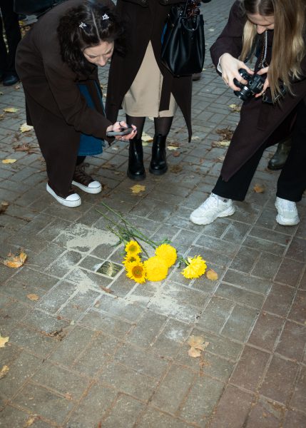 The unveiling ceremony of the Stumbling Stone in honour of Serafima Kozachynska